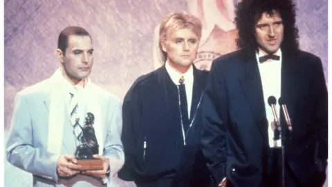 Getty Images Queen accepting award in 1990