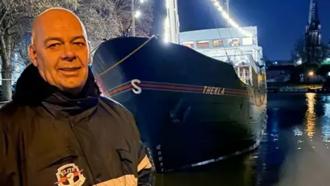 BBC Grayson Underhill was on duty at the Thekla when the woman jumped in the water