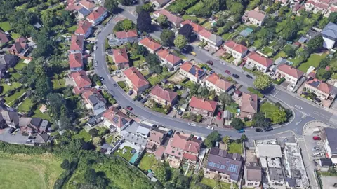 Google Maps Aerial view of Braemar estate in South Gloucestershire.