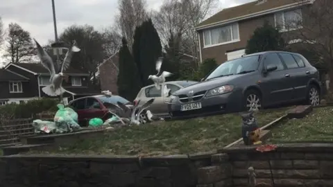 Moya Campbell A picture of seagulls ripping apart bags