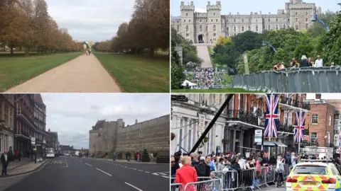 Getty Images Scenes of Windsor in the build-up to Prince Eugenie's wedding and Prince Harry's wedding