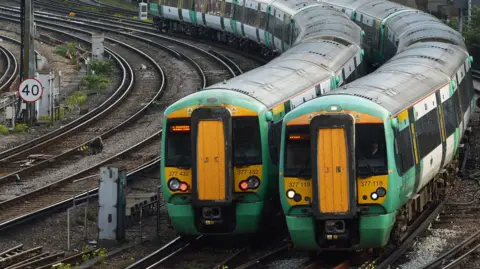 Getty Images Southern Rail trains make their way in and out of Victoria Station
