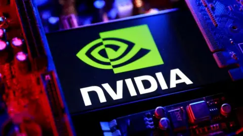 The green Nvidia logo and name is set against a computer motherboard