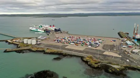 Getty Images  The Holyhead to Dublin ferry, Ulysses, operated by Irish Ferries, leaves port on January 01, 2021 in Holyhead, United Kingdom.