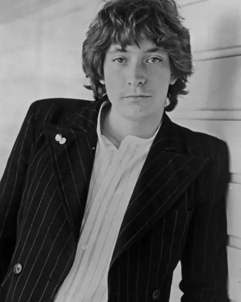 Getty Images Chris Rea in a black and white phote in a white shirt and black jacket