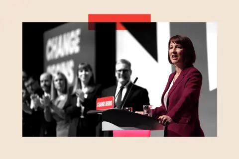 Getty Images Rachel Reeves addressing the Labour Party conference