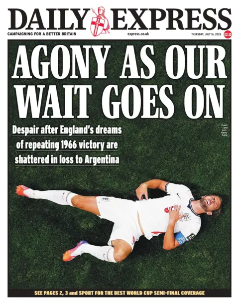 "Agony as our wait goes on," reads the headline on the front page of the Daily Express. 
