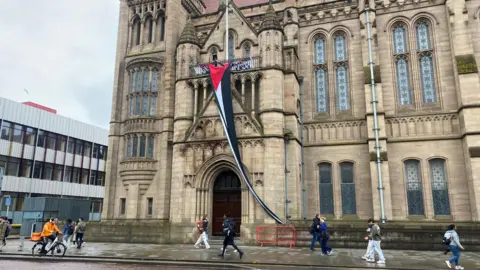 Protesters at University of Manchester 