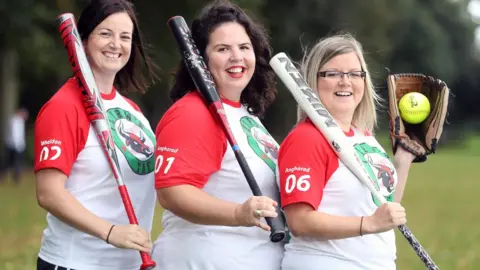 Sport Wales Sara Wheldon, Angharad Roche and Angharad Wyn Jones