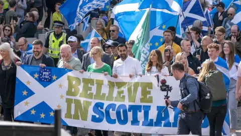 PA Media A pro-independence rally