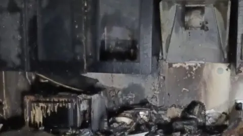 Kitchen damaged by fire