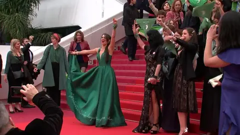 Pro-choice protest at Cannes