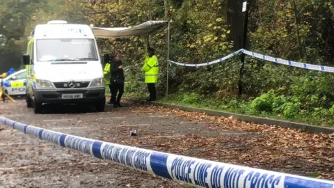 The cordoned off area where the body was found