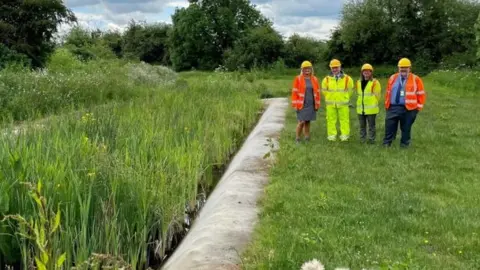 Leicestershire County Council  Councillor Ozzy O'Shea and councillor Maggie Wright with director of Highways Ann Carruthers and assistant director Pat Clarke