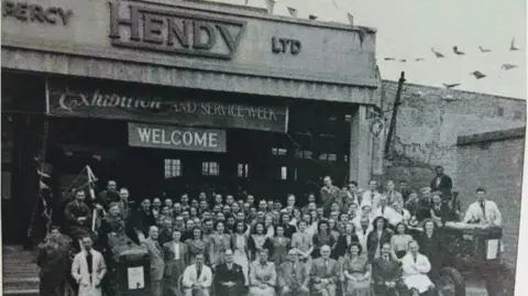 Hendy Group Dozens of Hendy Ford staff outside the firm's former dealership in Vincents Walk, Southampton in the 1950s.