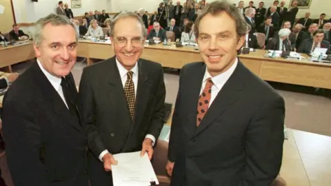 Getty Images Blair and Ahern with Good Friday Agreement