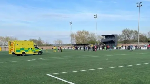 BBC Ambulance on the pitch