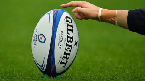 Getty Images A general view of a match ball during the Heineken Champions Cup