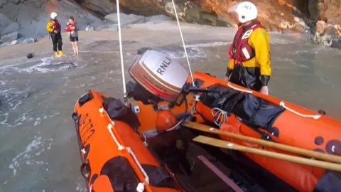Newquay RNLI Newquay rescue of pregnant woman, 17 June