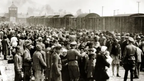 Getty Images Hungarian Jews arriving at Auschwitz in June 1944