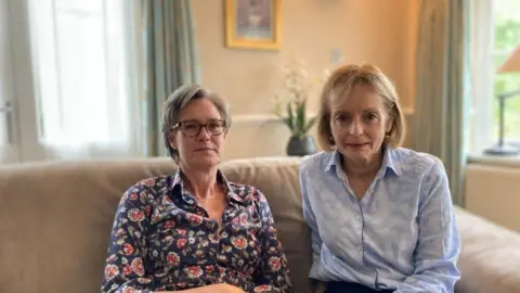 BBC Karen Lockton (left) and Brenda Stewart (right), co-chairs of Silverstone and Whittlebury Residents Association, oppose the development