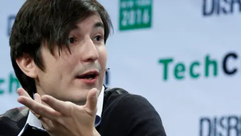 Reuters Vlad Tenev, co-founder and co-CEO of investing app Robinhood, speaks during the TechCrunch Disrupt event in Brooklyn borough of New York