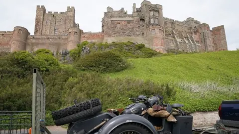 PA Images Indiana Jones' motorbike at Bamburgh Castle in Northumberland