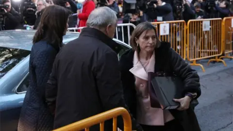 AFP Former speaker of Catalonia's sacked parliament Carme Forcadell arrives at the Supreme Court in Madrid on 9 November 2017