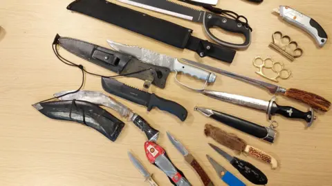 Bedfordshire Police Knives recovered by police