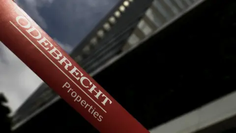 Reuters Odebrecht logo at company HQ in Sao Paulo