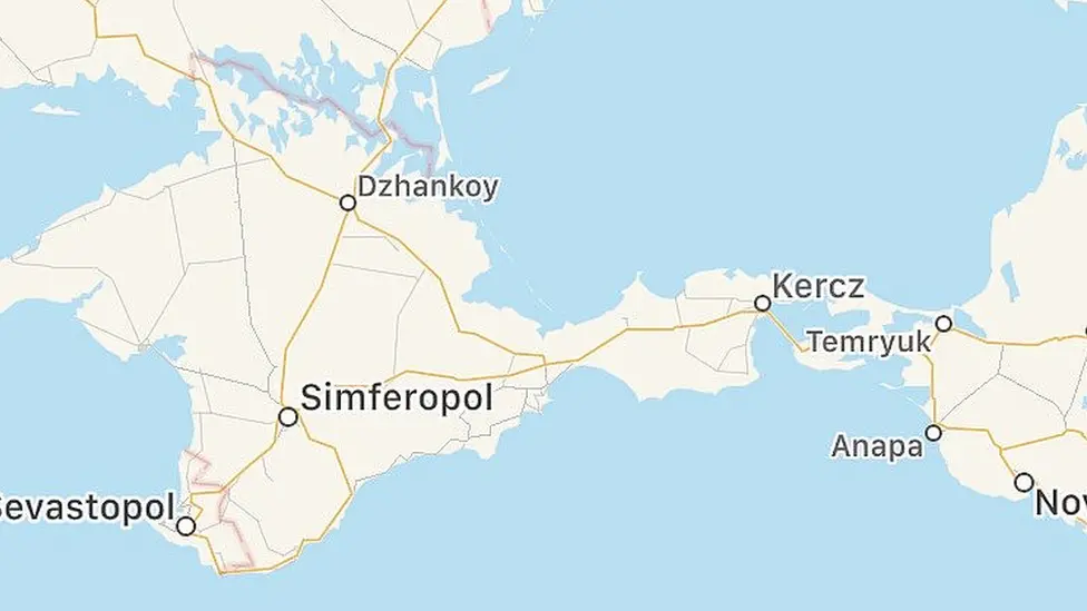 Apple Maps Apple Map showing Crimea