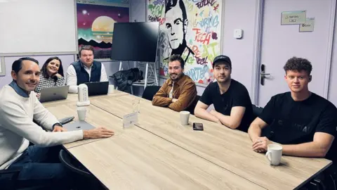 Digital Jersey Victoria Eastwood and Sebastian Lawson, from Digital Jersey, welcoming some of the new cohort for the 2024 programme