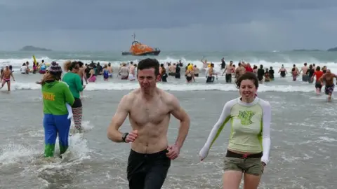 St Davids Penknife Club Whitesands New Year's Day Swim