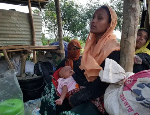 Mir Sabbir/BBC Rohingya woman and baby