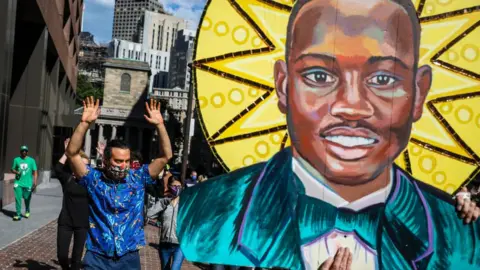 Getty Images Justice for Ahmaud Arbery protest in Boston