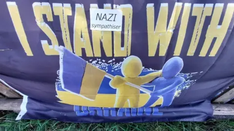 Andy York Vandalised flag