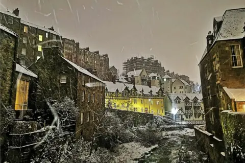 Martin Burnett Dean Village in snow