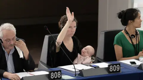 Getty Images Anneliese Dodds and baby