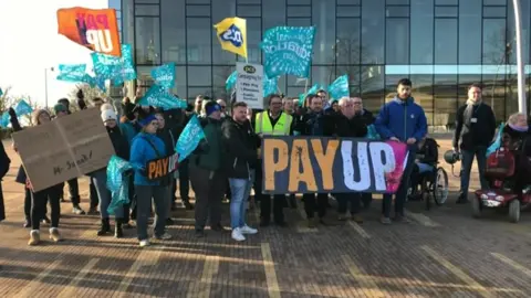 Martin Heath/BBC NEU strike rally in Corby