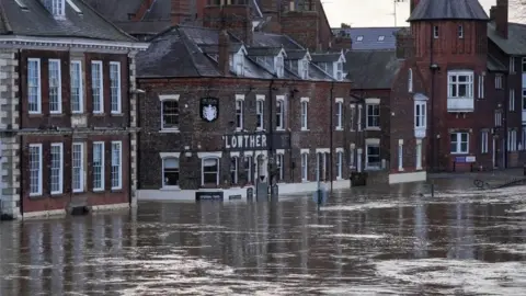 Getty Images Rising water levels in York