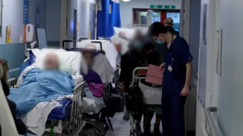 Busy corridor at Royal Bolton Hospital