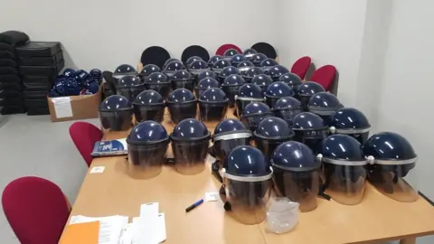 Nick Dann/Twitter Training helmets