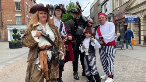 Gloucester Shanty Festival A group of pirates in Gloucester city centre