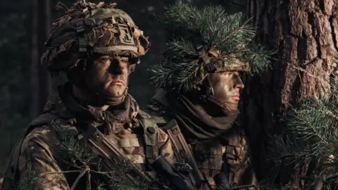 UK MOD/Crown copyright Soldiers pictured on pre-deployment training to Estonia