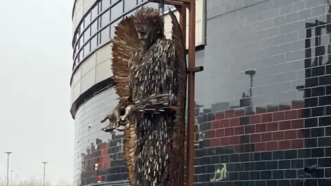 Andy Holmes/BBC Knife Angel in Milton Keynes