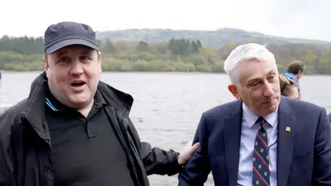 PA Media Comedian Peter Kay (left) and Speaker of the House of Commons Sir Lindsay Hoyle