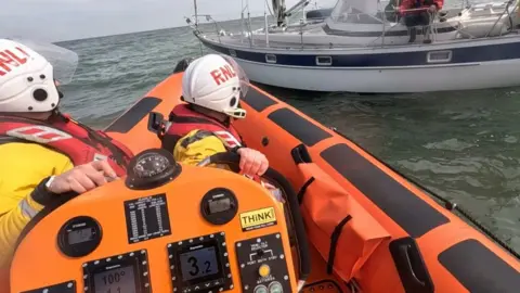 RNLI Studland Bay yacht rescue