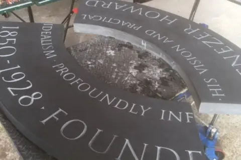 Welwyn Garden City Centenary Foundation Ebenezer Howard statue base