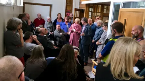 BBC Residents confront Newcastle City Council bosses at a meeting over the future of Fenham Library