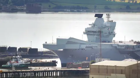 PA Media HMS Prince of Wales at Rosyth dockyard